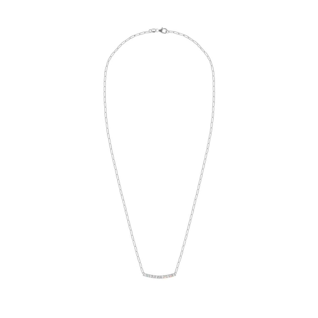 Rosecliff Diamond & Opal Bar Adelaide Mini Necklace in 14k Gold (October)