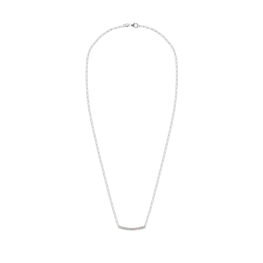 Rosecliff Opal Bar Adelaide Mini Necklace in 14k Gold (October)