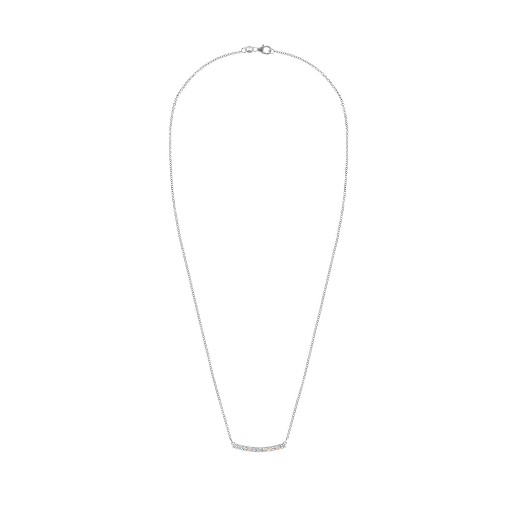 Rosecliff Diamond & Opal Bar Necklace in 14k Gold (October)