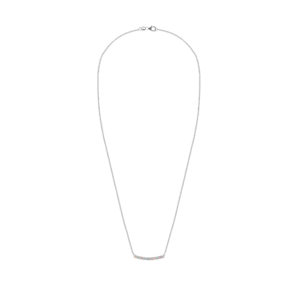 Rosecliff Opal Bar Necklace in 14k Gold (October)