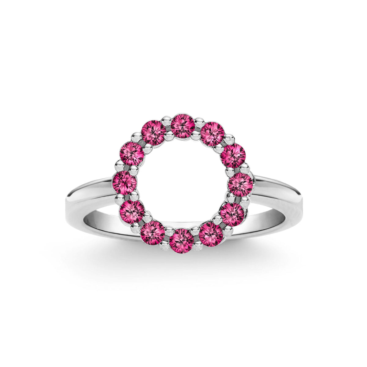 Rosecliff Small Circle Ruby Ring in 14k Gold (July)