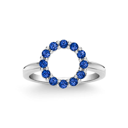 Rosecliff Small Circle Sapphire Ring in 14k Gold (September)