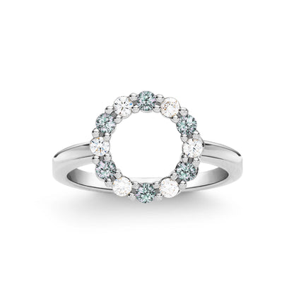 Rosecliff Small Circle Diamond & Alexandrite Ring in 14k Gold (June)