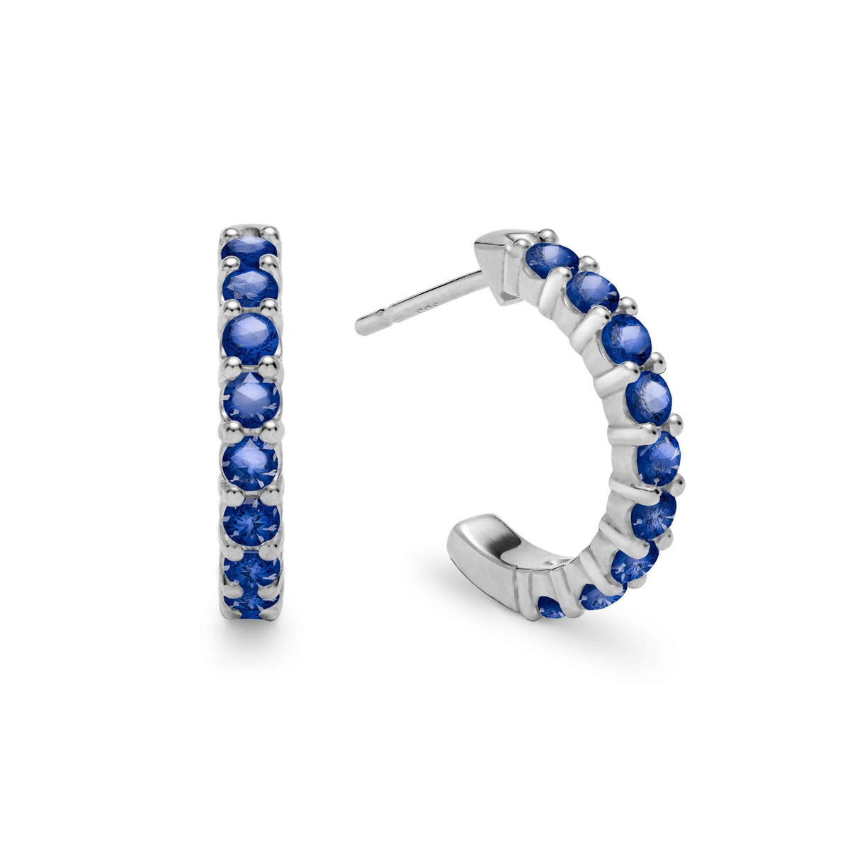 Rosecliff Sapphire Huggie Hoop Earrings in 14k Gold (September)