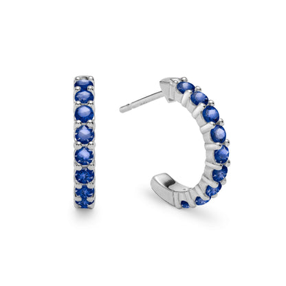 Rosecliff Sapphire Huggie Hoop Earrings in 14k Gold (September)