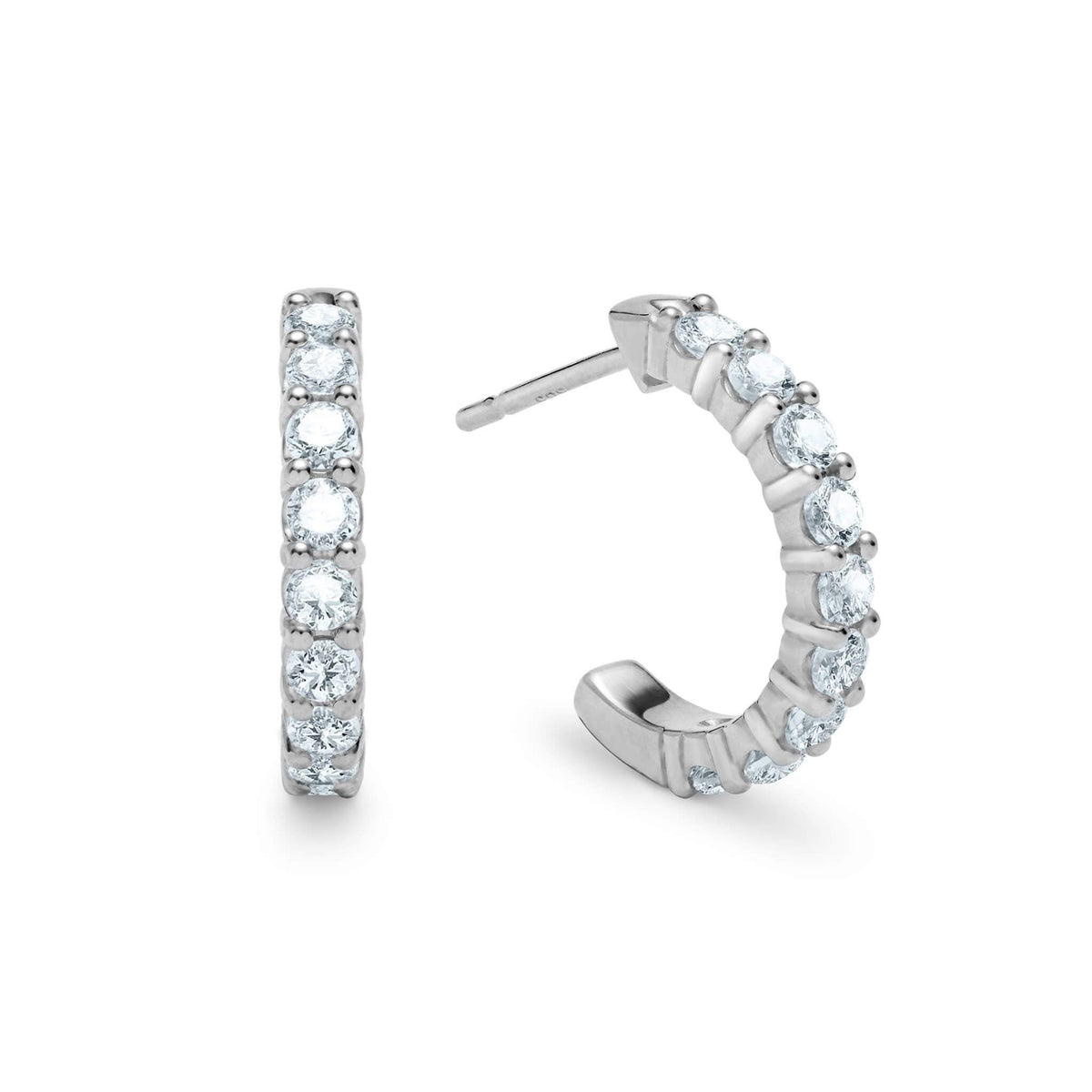 Rosecliff Aquamarine Huggie Hoop Earrings in 14k Gold (March)