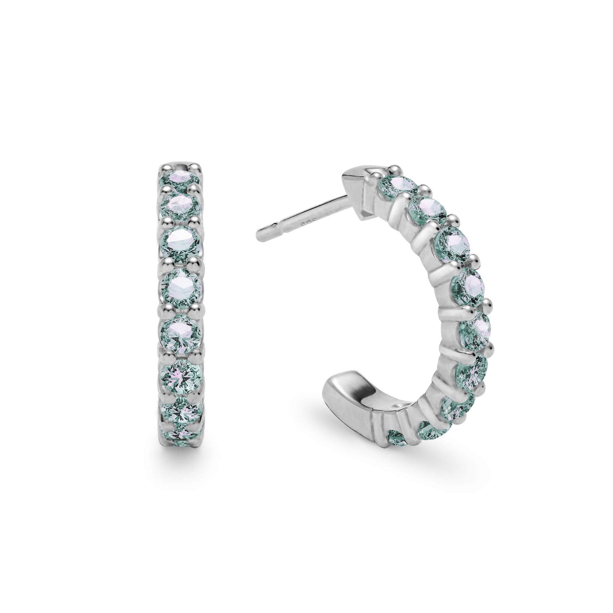 Rosecliff Alexandrite Huggie Hoop Earrings in 14k Gold (June)