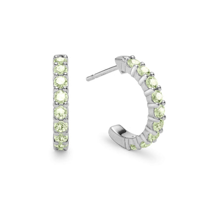 Rosecliff Peridot Huggie Hoop Earrings in 14k Gold (August)
