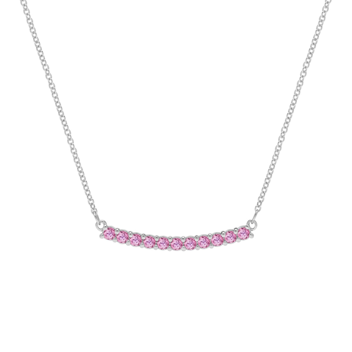 Rosecliff Pink Sapphire Bar Necklace in 14k Gold (October)