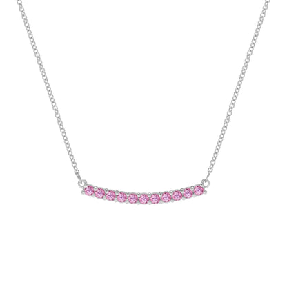 Rosecliff Pink Sapphire Bar Necklace in 14k Gold (October)