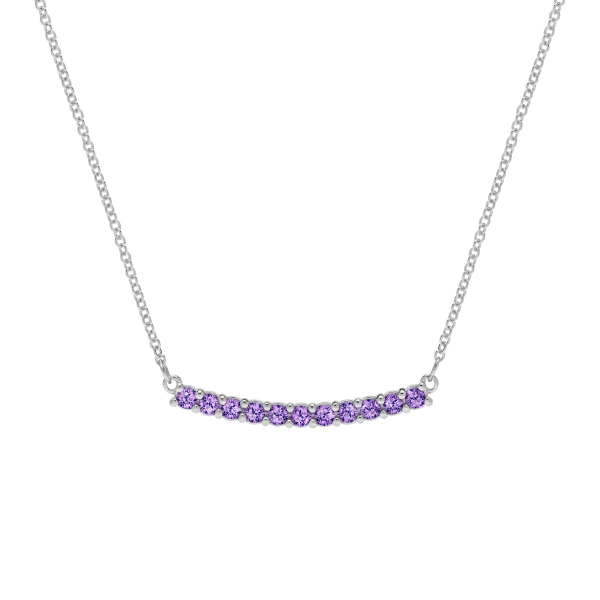 Rosecliff Amethyst Bar Necklace in 14k Gold (February)