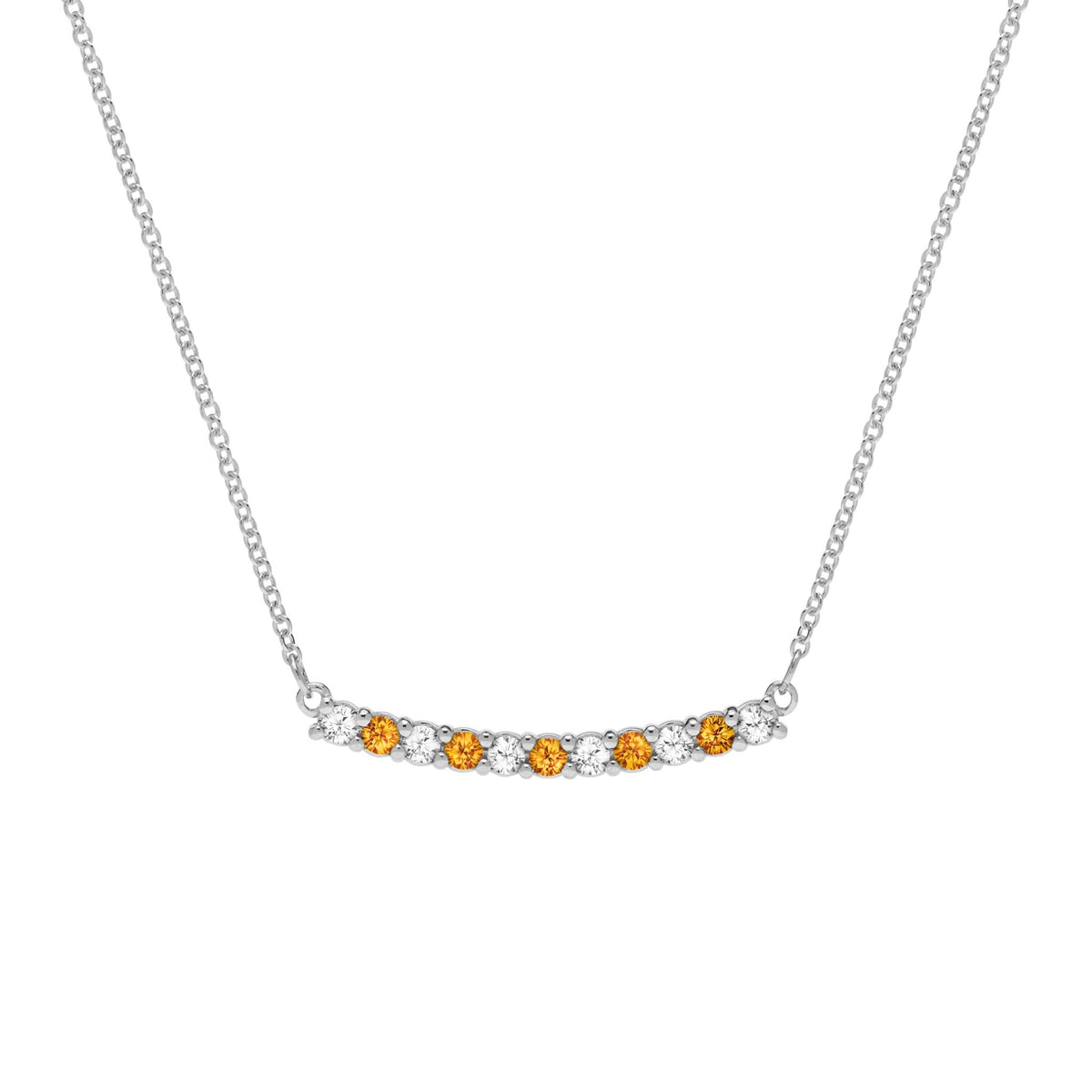 Rosecliff Diamond & Citrine Bar Necklace in 14k Gold (November)