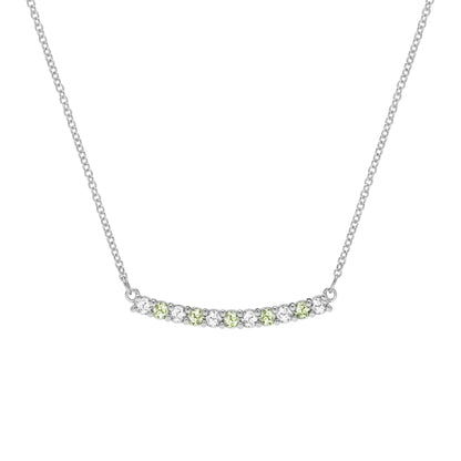 Rosecliff Diamond & Peridot Bar Necklace in 14k Gold (August)