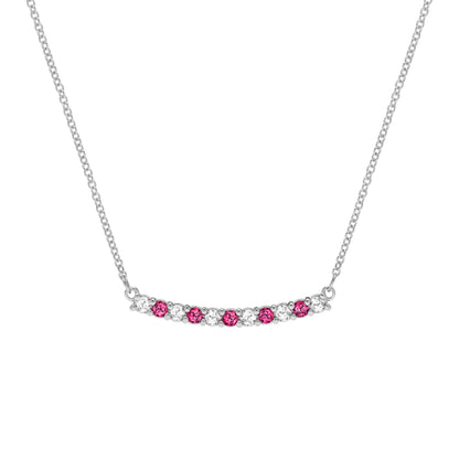 Rosecliff Diamond & Ruby Bar Necklace in 14k Gold (July)