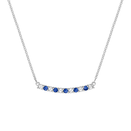 Rosecliff Diamond & Sapphire Bar Necklace in 14k Gold (September)