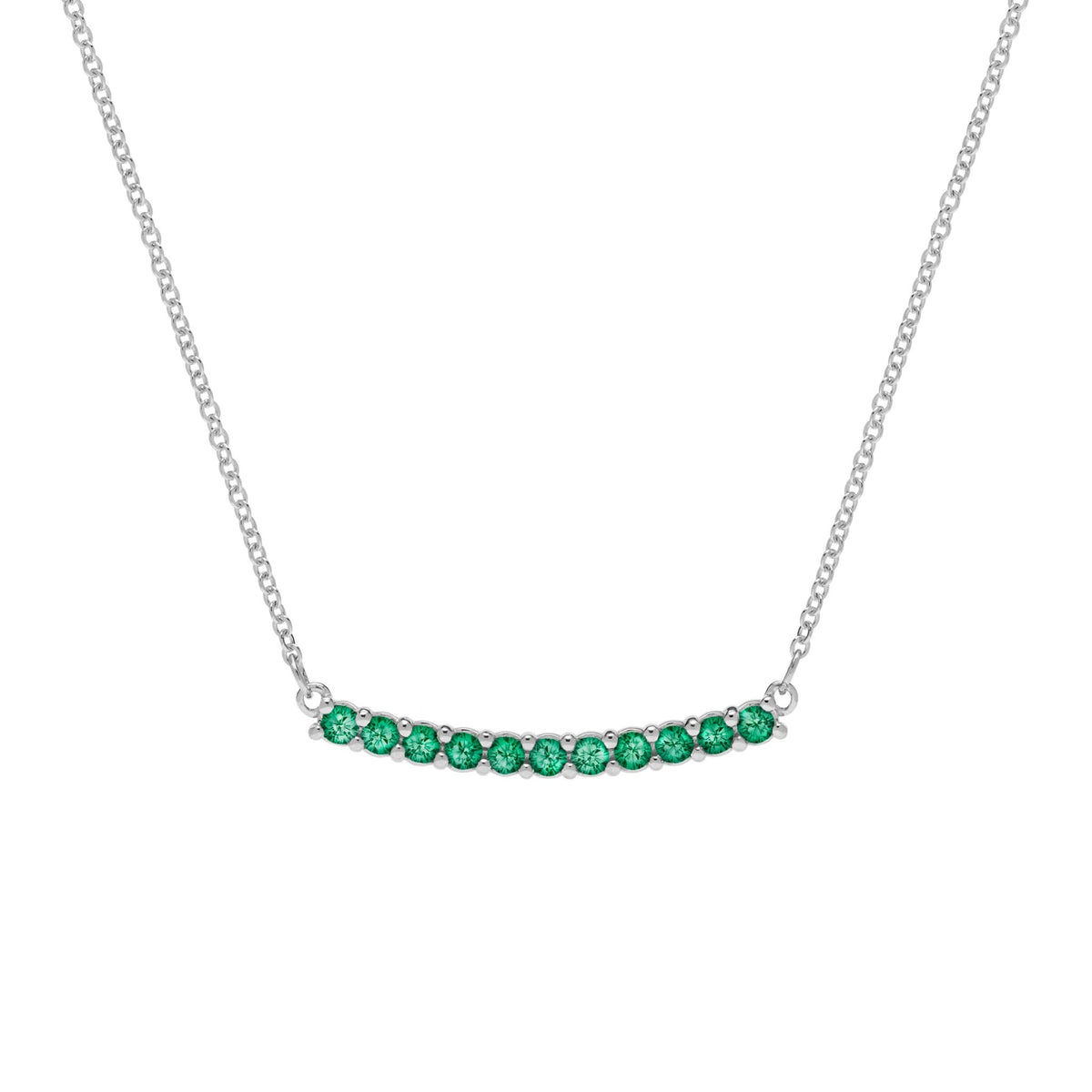 Rosecliff Emerald Bar Necklace in 14k Gold (May)