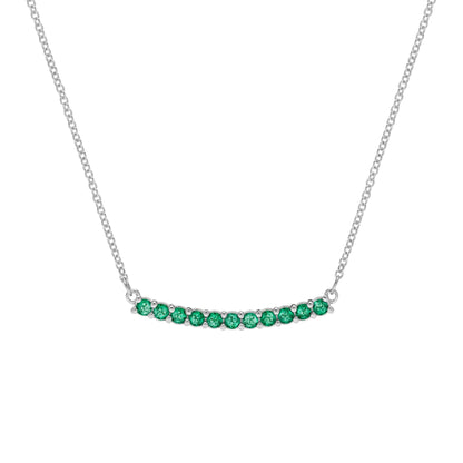 Rosecliff Emerald Bar Necklace in 14k Gold (May)