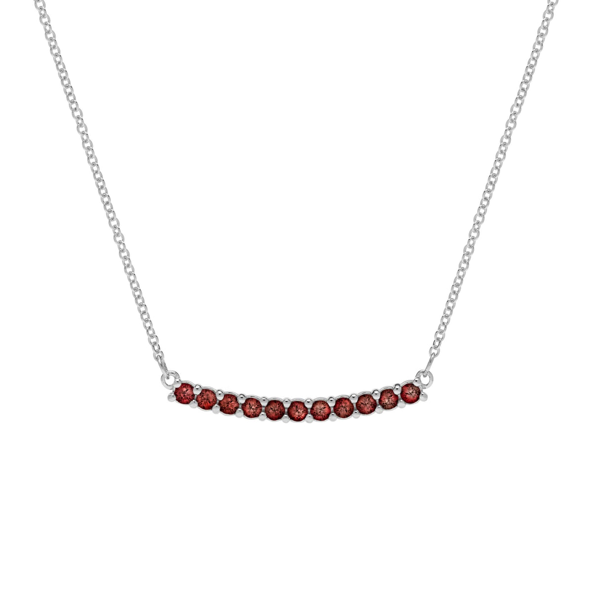 Rosecliff Garnet Bar Necklace in 14k Gold (January)