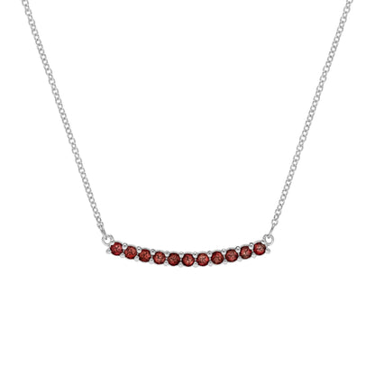 Rosecliff Garnet Bar Necklace in 14k Gold (January)