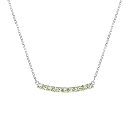 Rosecliff Peridot Bar Necklace in 14k Gold (August)
