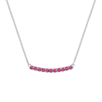Rosecliff Ruby Bar Necklace in 14k Gold (July)