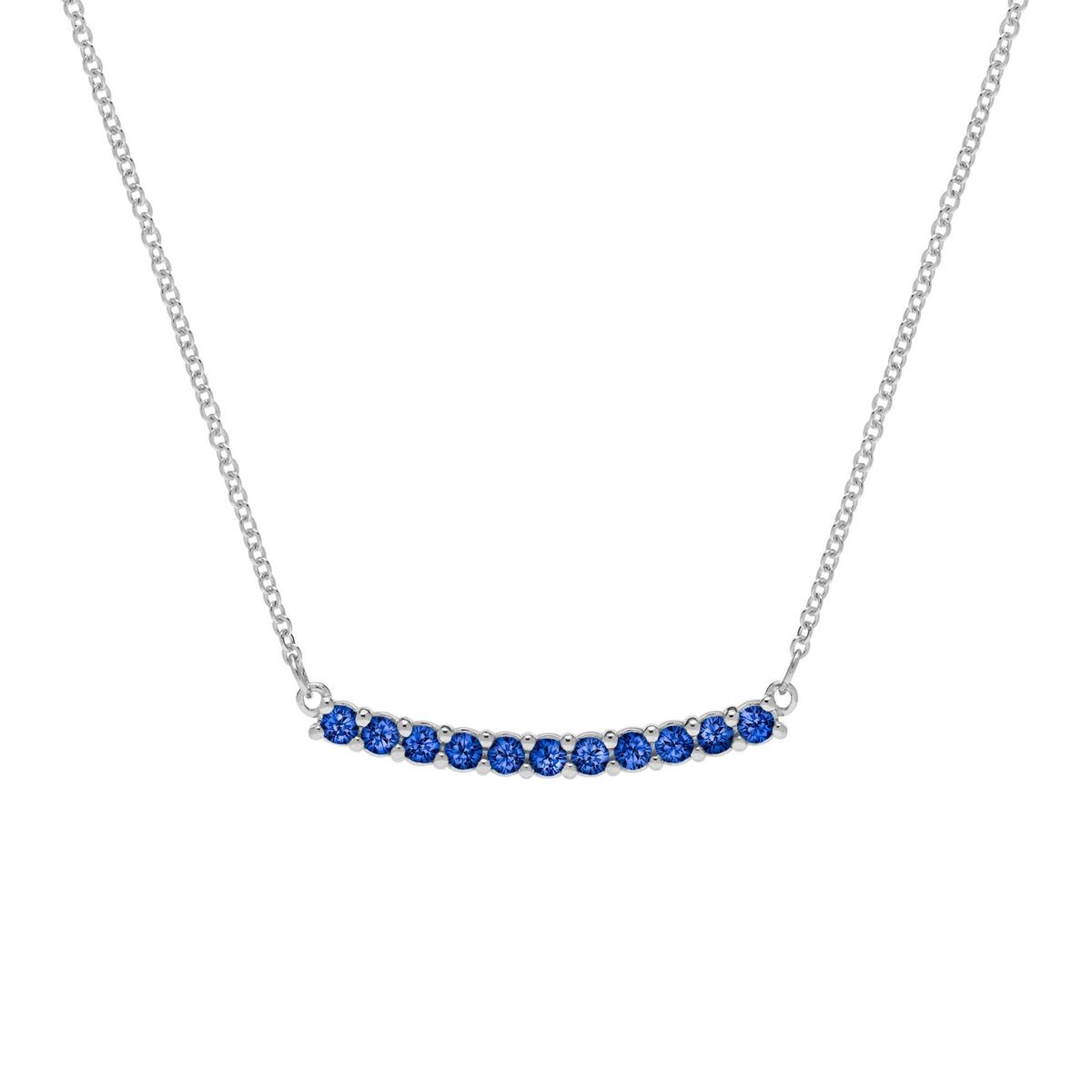 Rosecliff Sapphire Bar Necklace in 14k Gold (September)