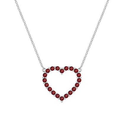 Rosecliff Heart Garnet Necklace in 14k Gold (January)