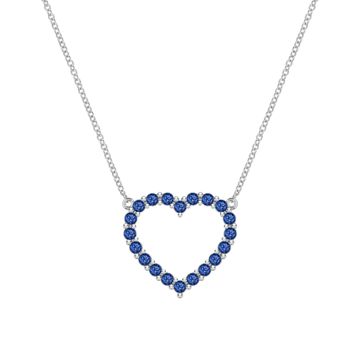 Rosecliff Heart Sapphire Necklace in 14k Gold (September)