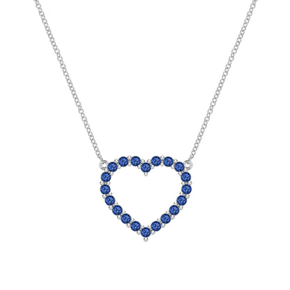 Rosecliff Heart Sapphire Necklace in 14k Gold (September)