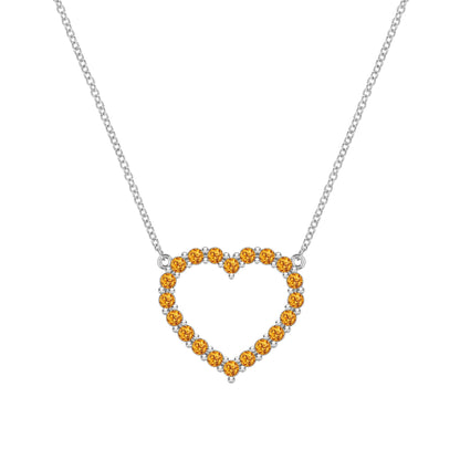 Rosecliff Heart Citrine Necklace in 14k Gold (November)