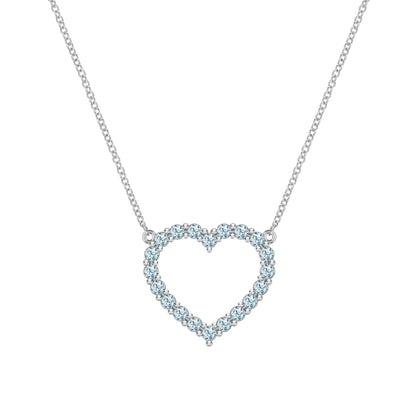 Rosecliff Heart Nantucket Blue Topaz Necklace in 14k Gold (December)