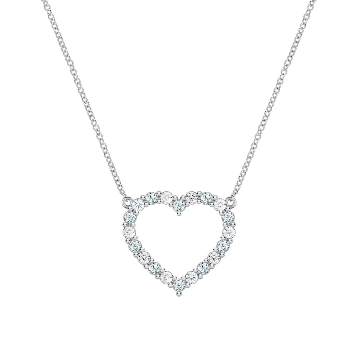 Rosecliff Heart Diamond & Aquamarine Necklace in 14k Gold (March)