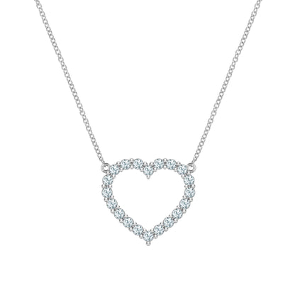 Rosecliff Heart Aquamarine Necklace in 14k Gold (March)