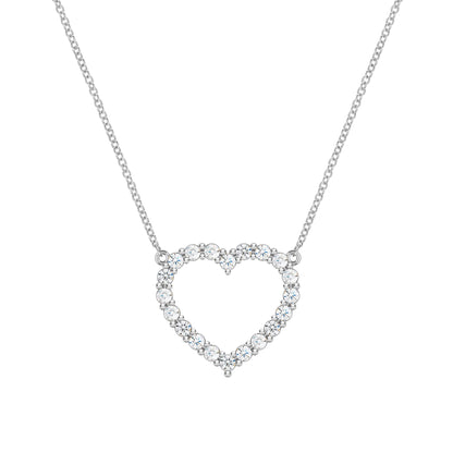 Rosecliff Heart Diamond Necklace in 14k Gold (April)
