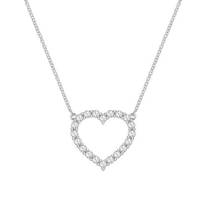 Rosecliff Heart White Topaz Necklace in 14k Gold (April)