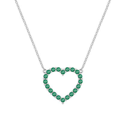 Rosecliff Heart Emerald Necklace in 14k Gold (May)