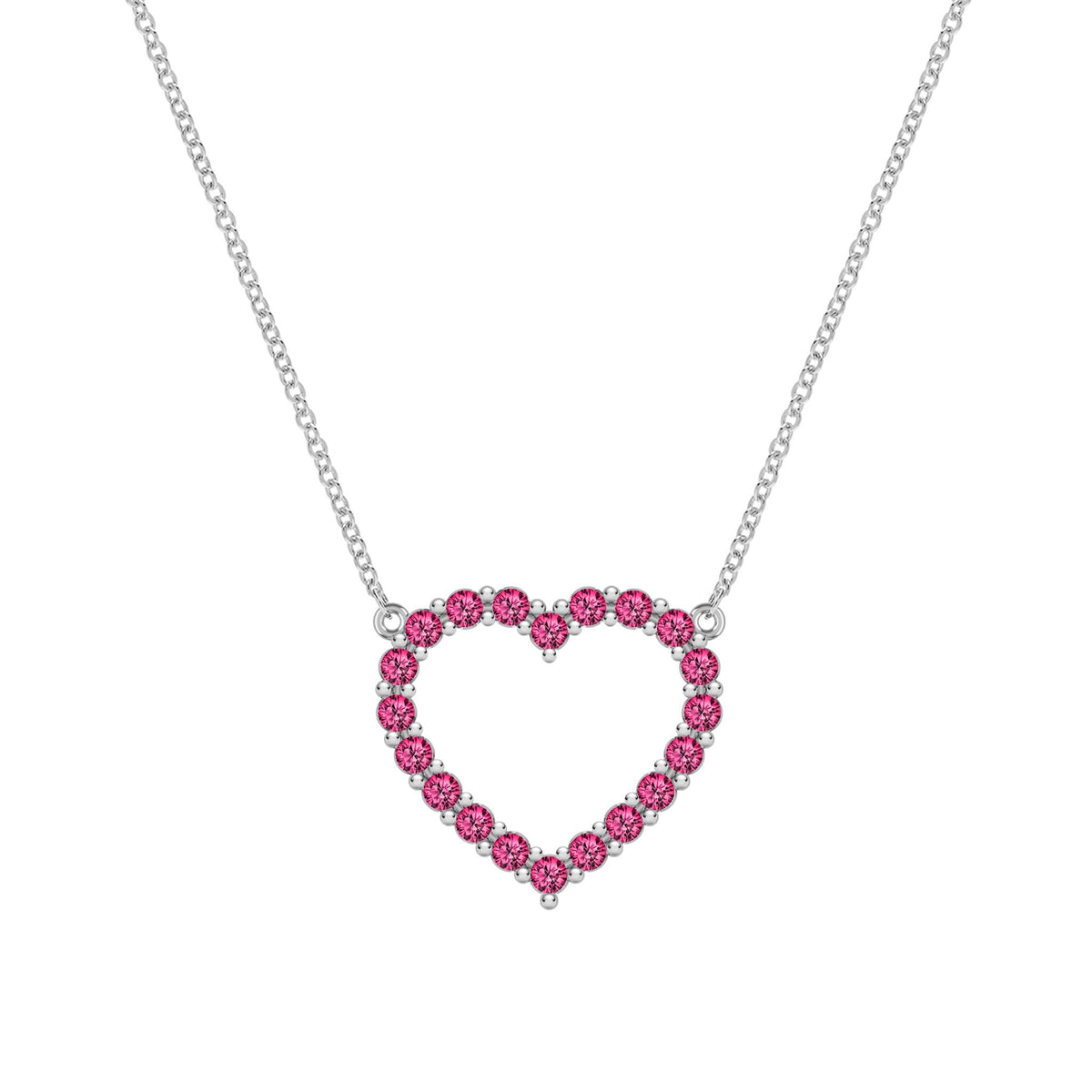 Rosecliff Heart Ruby Necklace in 14k Gold (July)