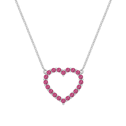 Rosecliff Heart Ruby Necklace in 14k Gold (July)