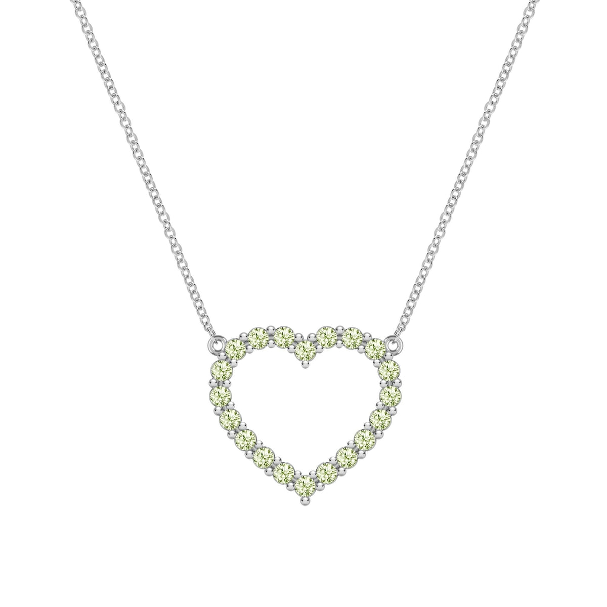Rosecliff Heart Peridot Necklace in 14k Gold (August)