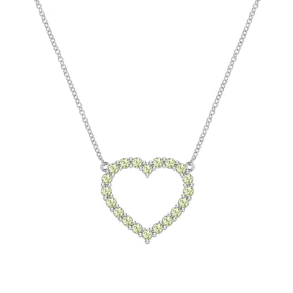 Rosecliff Heart Peridot Necklace in 14k Gold (August)