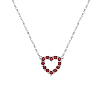 Rosecliff Small Heart Garnet Necklace in 14k Gold (January)