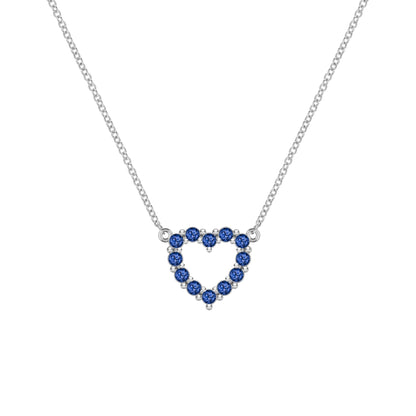 Rosecliff Small Heart Sapphire Necklace in 14k Gold (September)