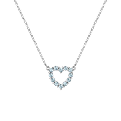 Rosecliff Small Heart Nantucket Blue Topaz Necklace in 14k Gold (December)