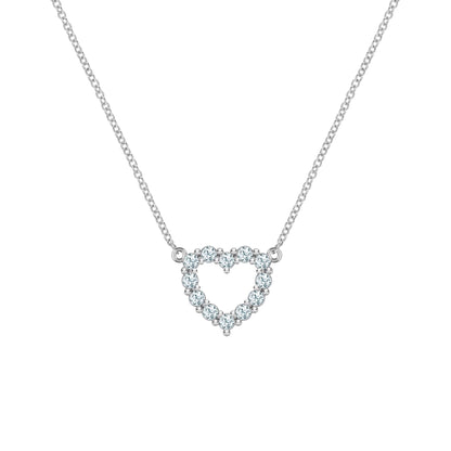 Rosecliff Small Heart Aquamarine Necklace in 14k Gold (March)