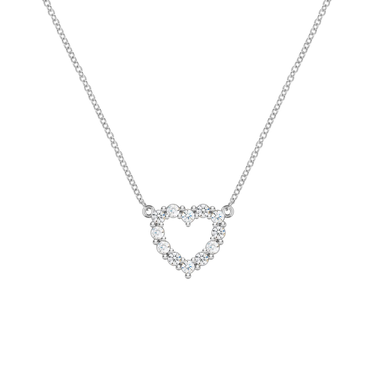 Rosecliff Small Heart Diamond Necklace in 14k Gold (April)