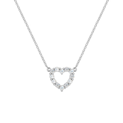 Rosecliff Small Heart Diamond Necklace in 14k Gold (April)