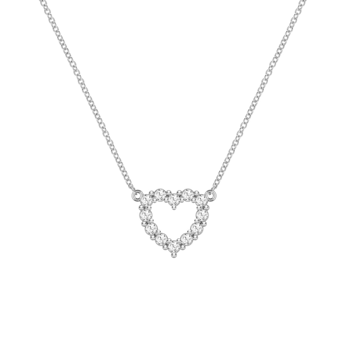 Rosecliff Small Heart White Topaz Necklace in 14k Gold (April)