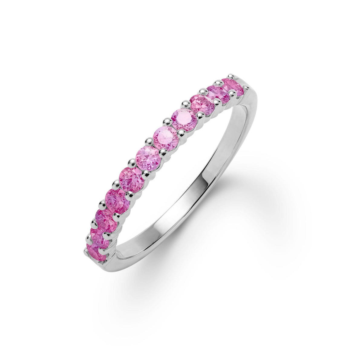 Rosecliff Pink Sapphire Stackable Ring in 14k Gold (October)