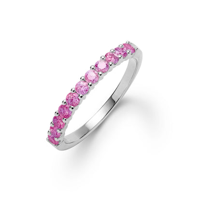 Rosecliff Pink Sapphire Stackable Ring in 14k Gold (October)