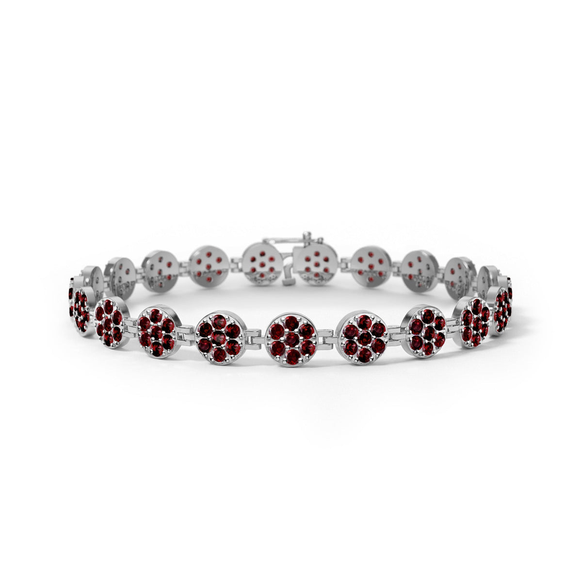 Rosecliff Tennis Garnet Bracelet in 14k Gold (January)